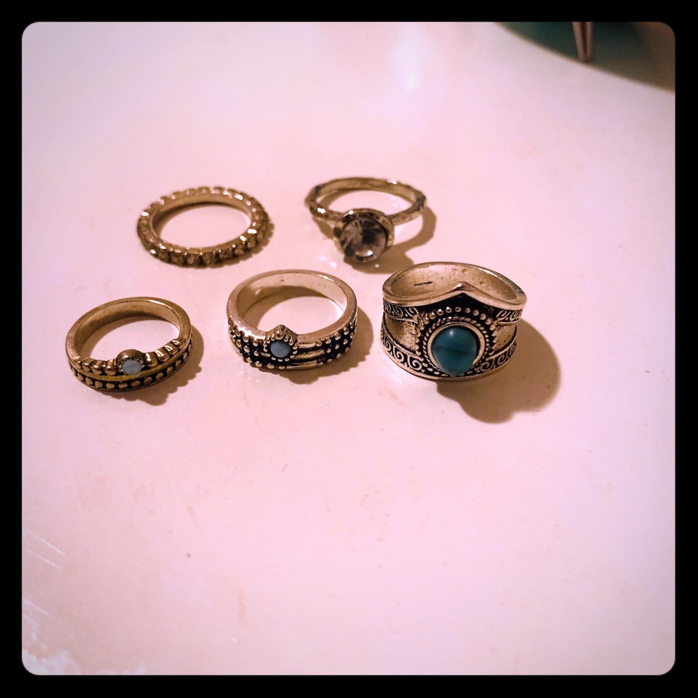 Boho five pc rings!